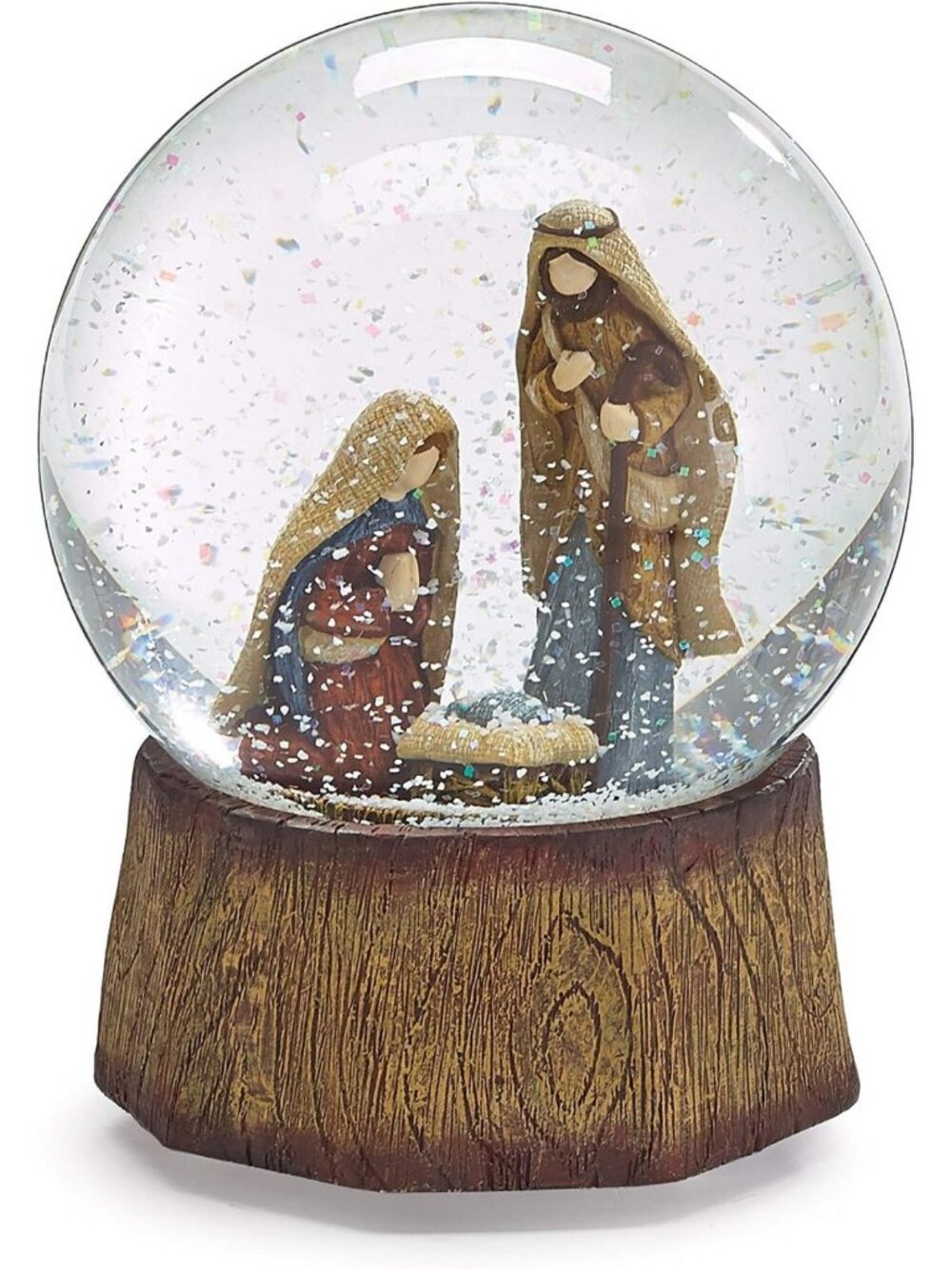 Nativity Snow Globe Plays Silent Night | Christmas Decor | Multicolor Holiday
